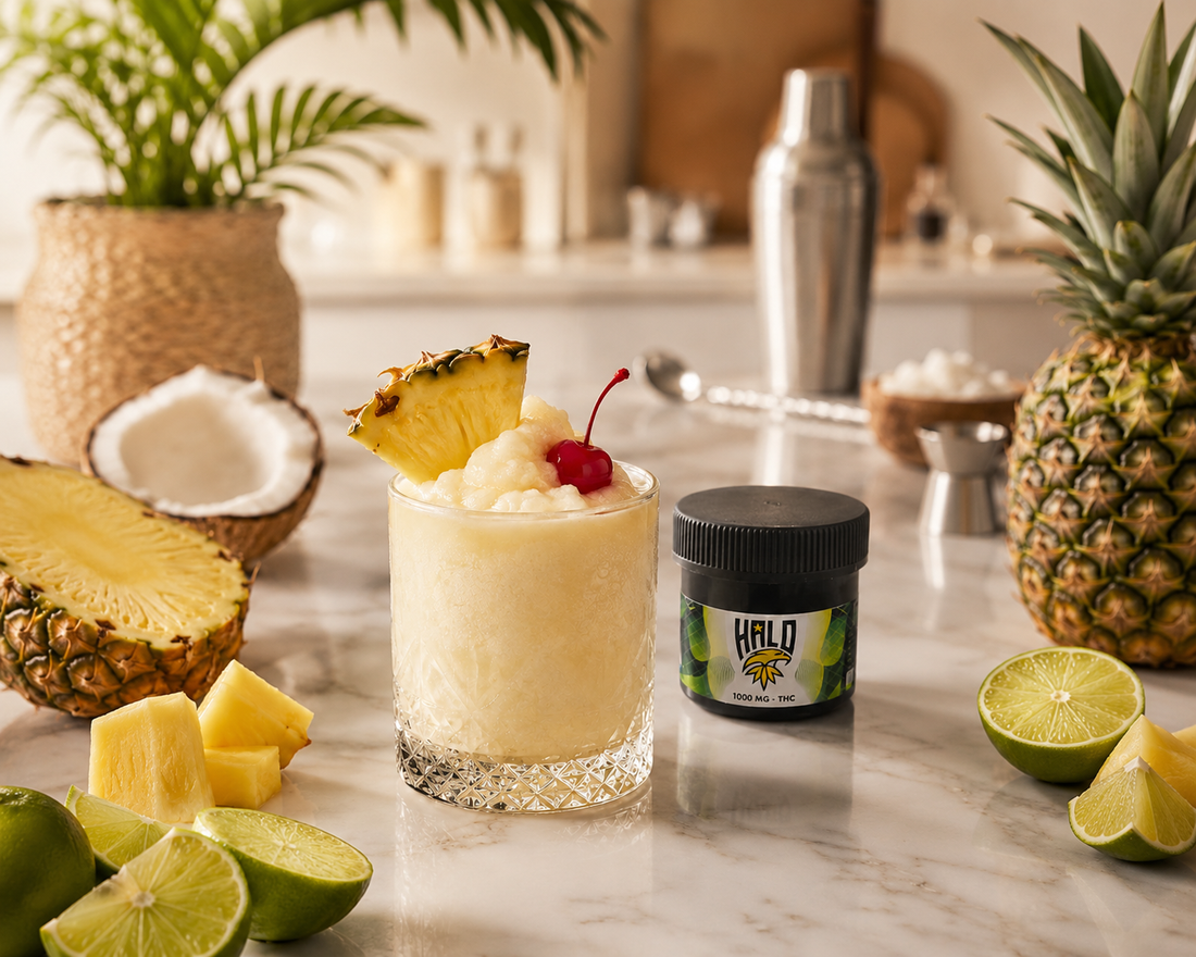 THC Pina Colada Mocktail Recipe with Halo THC Mix