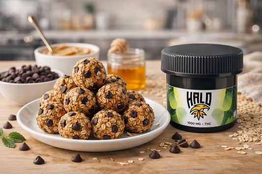 THC trail mix energy bites made with Halo Drink Mix